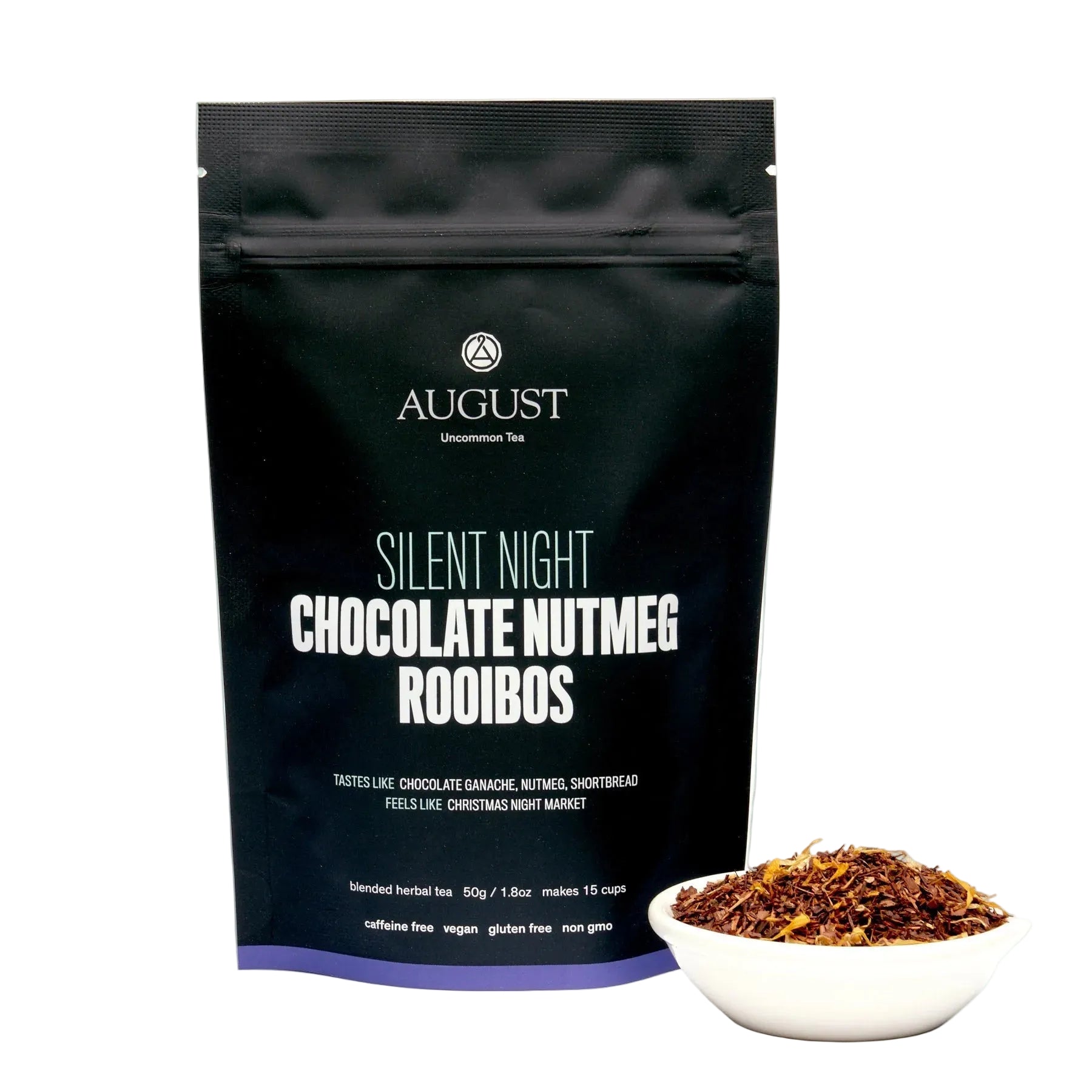 Silent Night · Chocolate Nutmeg Rooibos (Caffeine Free) | August Uncommon Tea