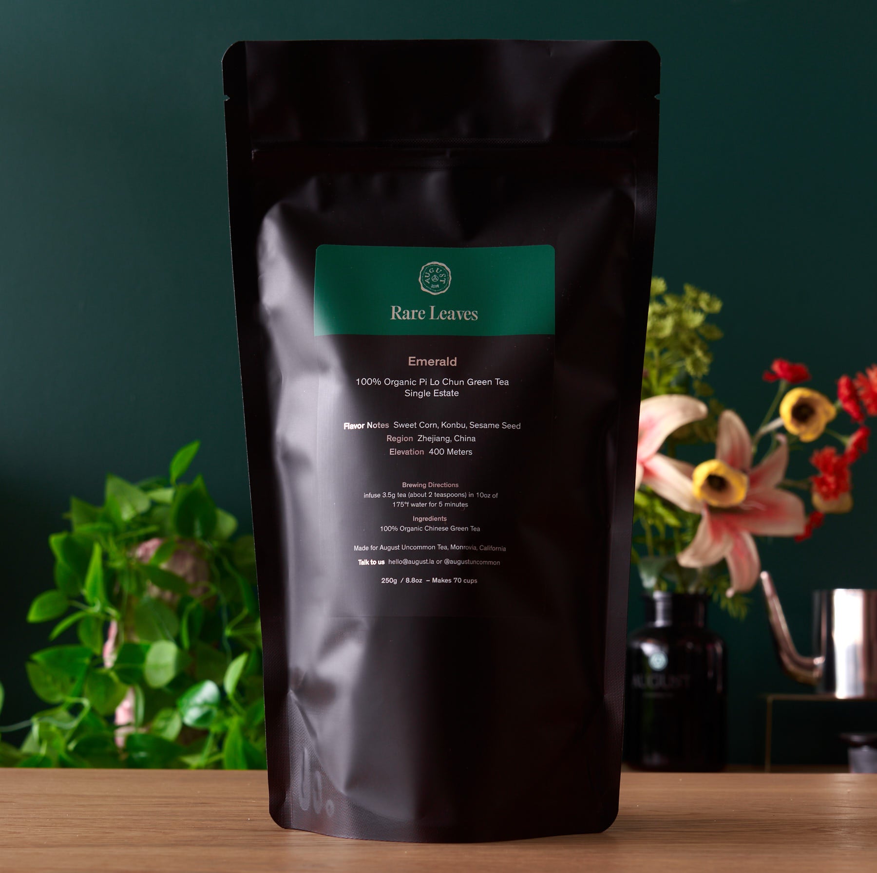 Rare Leaves Emerald · Single Estate Pi Lo Chun Green Tea | August Uncommon Tea