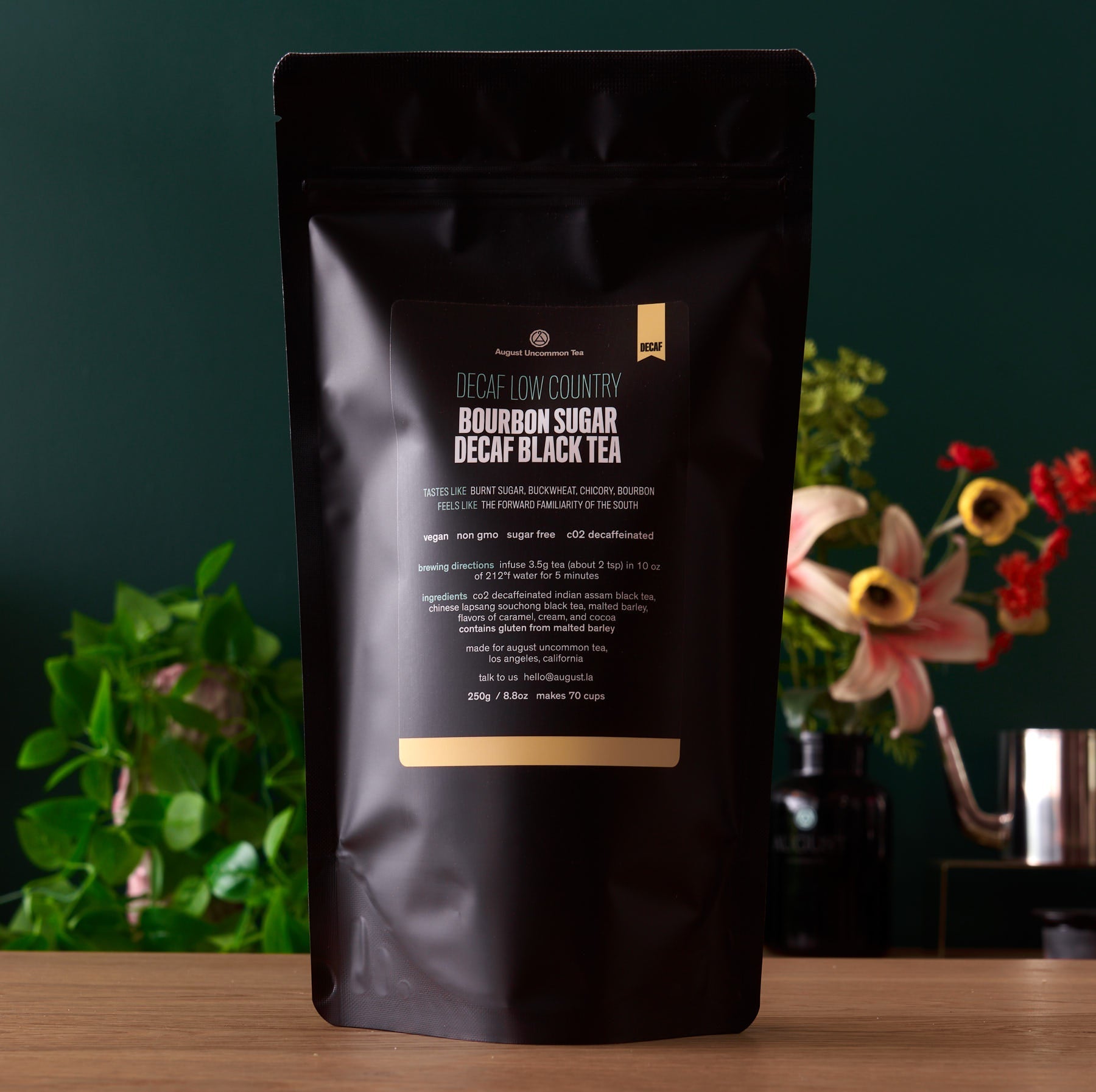 Decaf Low Country · Bourbon Sugar Black Tea (Caffeine Free) | August Uncommon Tea