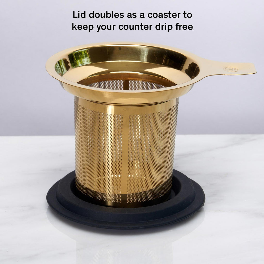 One Cup Infuser · Tea Strainer with Silicone Lid | August Uncommon Tea