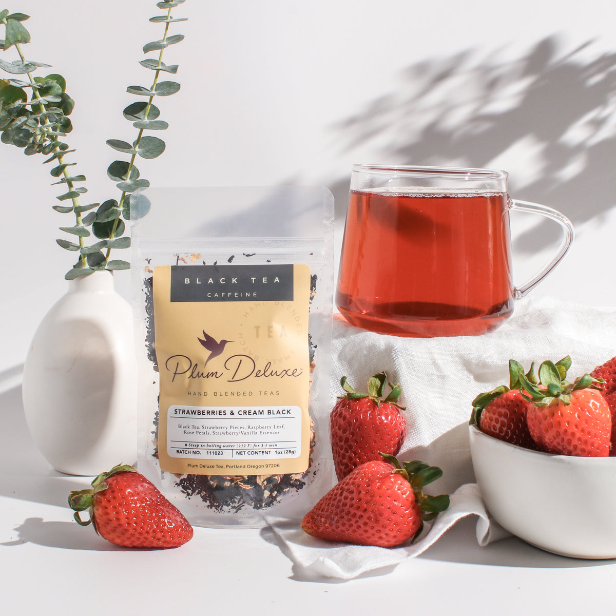 Strawberries & Cream · Black Tea Blend | Plum Deluxe Tea