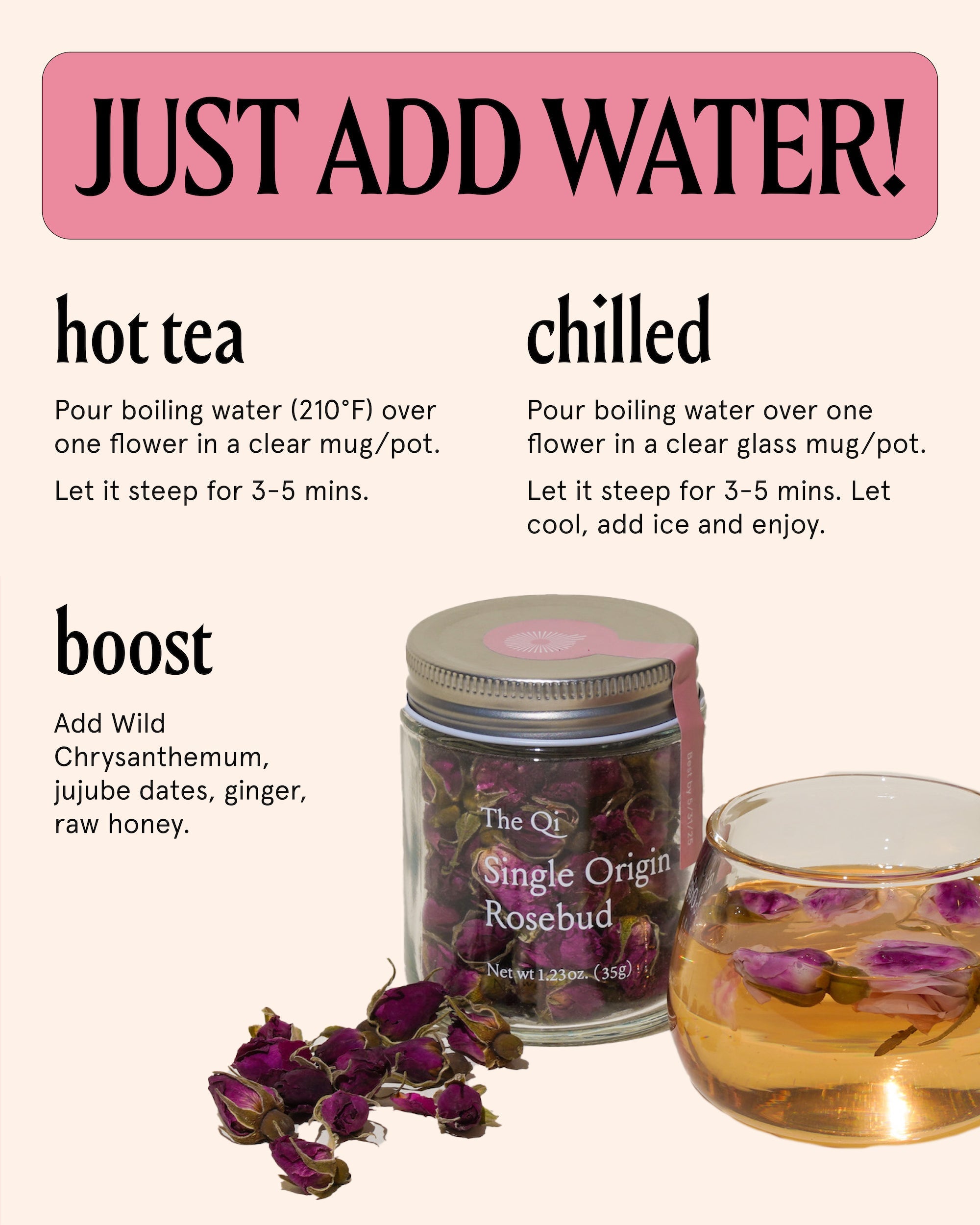 Rosebud · Herbal Tea (Caffeine Free) | The Qi