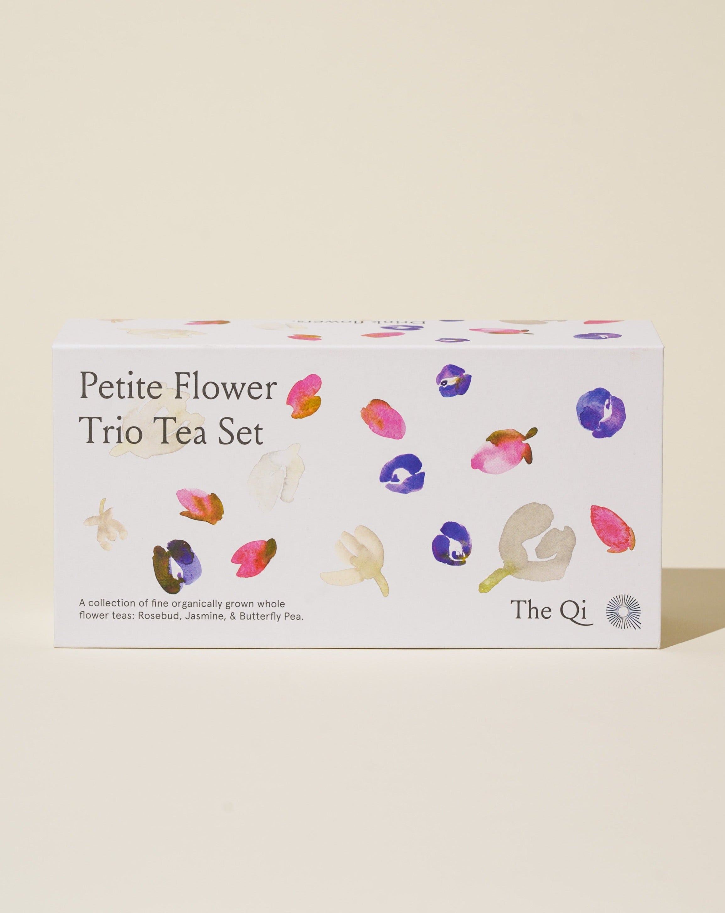 Trio Petite Flower Teas Set · Butterfly Pea, Rosebud & Jasmine (Caffeine Free) | The Qi