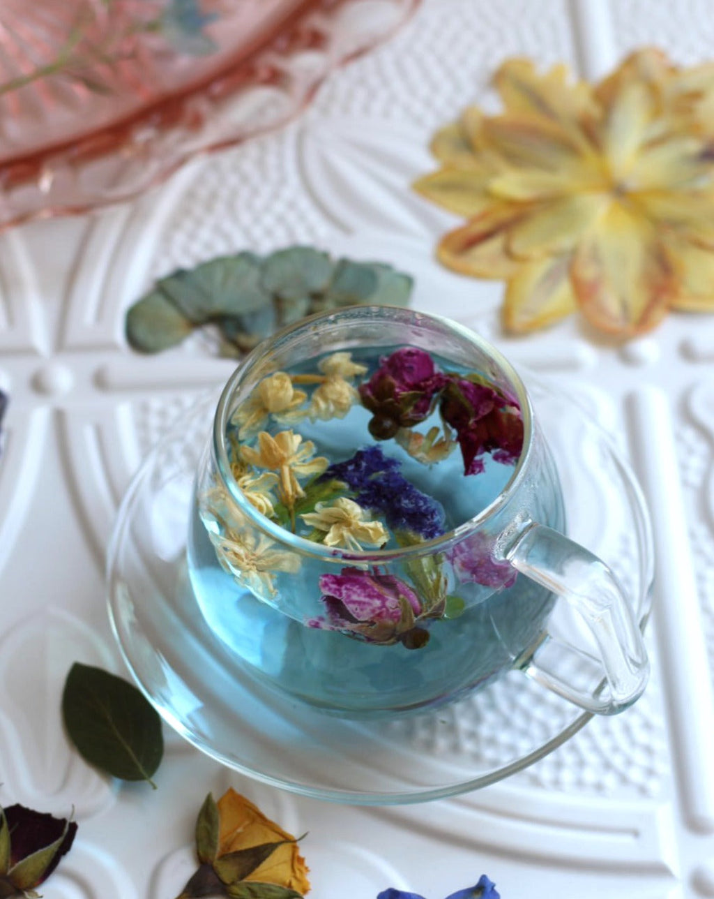 Trio Petite Flower Teas Set · Butterfly Pea, Rosebud & Jasmine (Caffeine Free) | The Qi