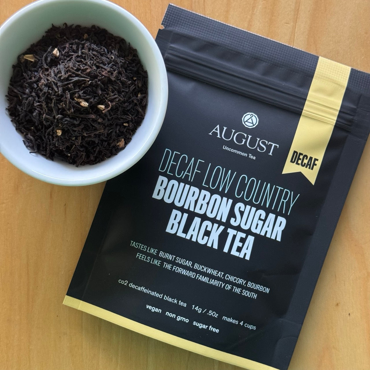 Decaf Low Country · Bourbon Sugar Black Tea (Caffeine Free) | August Uncommon Tea