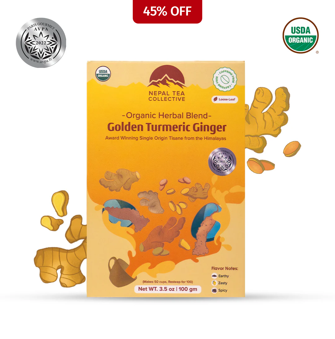 Golden Turmeric Ginger · Herbal Tea (Caffeine Free) | Nepal Tea