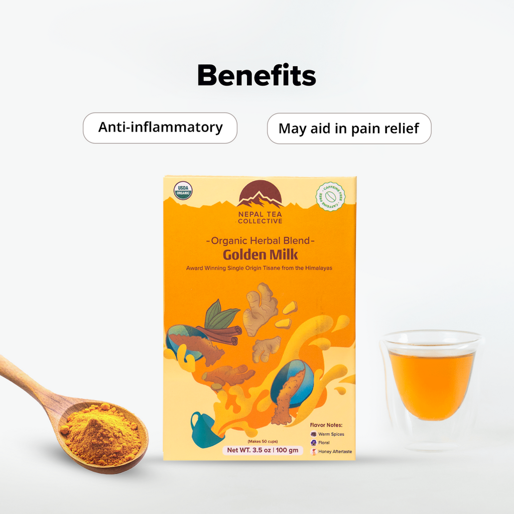 Organic Golden Milk · Herbal Blend (Caffeine Free) | Nepal Tea