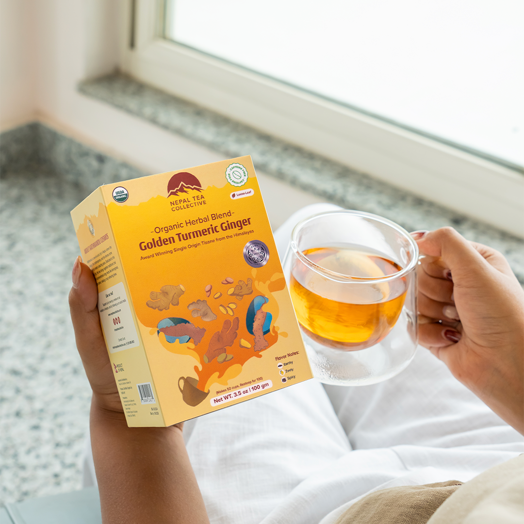 Golden Turmeric Ginger · Herbal Tea (Caffeine Free) | Nepal Tea